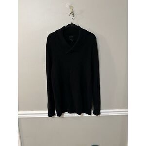H&M mens Black Sweater Size Large/G Shawl‎ Collar